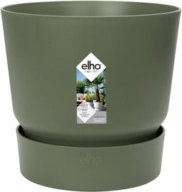 Elho Greenville Rond 20 - Bloempot voor Buiten met Waterreservoir - Ø 19.5 x H 18.4 cm - Blad groen
