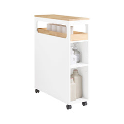 SoBuy BZR54-II-WN - Nisrek met 3 Laden en Afneembaar Dienblad - Wit - 23 x 82 x 65 cm