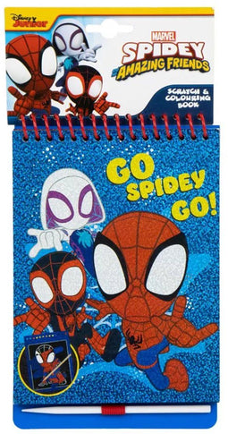 Spiderman Kraskaarten & Kleurplaten Set – 14x21 cm – 14 Afbeeldingen + Kraspen – Creatief Tekenplezier voor Kinderen