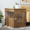 vidaXL - Hondenbench - 55x80x68 - cm - bewerkt - hout - artisanaal - eikenkleurig