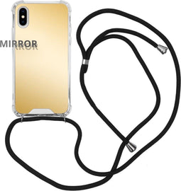 iMoshion Hoesje Geschikt voor iPhone Xs / X Hoesje Met Koord - iMoshion Mirror Backcover - goud