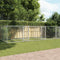 vidaXL - Hondenhok - met - deuren - 6x2x1,5 - m - gegalvaniseerd - staal - grijs