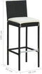 vidaXL - Tuinbarkrukken - met - kussens - 4 - st - poly - rattan - zwart