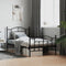 vidaXL - Bedframe - met - hoofd- - en - voeteneinde - metaal - zwart - 100x190 - cm