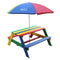 AXI Nick Picknicktafel met Parasol in Regenboog kleuren - Picknick tafel voor kinderen van FSC hout