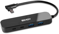 Lindy 43334 - USB-Hub USB-C - 4 poorten USB 3.2 Gen 2 - Zwart