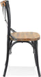 Alterego Ranch - Zwarte Houten Keukenstoel - Verouderde Walnoten Afwerking - 50x47x89cm
