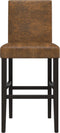 vidaXL - Barstoelen - 2 - st - massief - rubberhout - en - stof