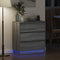 vidaXL - Nachtkastje - met - LED - in - Grijs - Sonoma - - - 71x34,5x75 - cm - - - Geengineerd - Hout