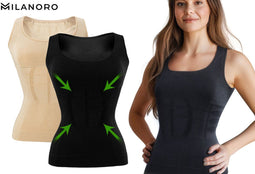 Milanoro Figuurcorrigerend ondershirt - Verfijnt silhouet - Nude - XXL