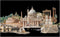 Thea Gouverneur - Borduurpakket met telpatroon - 499.05 - Voorgesorteerde DMC Garens - Rome Italië - Zwart Aida - 79 cm x 50 cm - DIY Kit