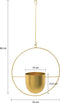 QUVIO Bloempot hangend - Plantenhouder - Metaal - Goud - Ø 15 cm