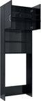 vidaXL - Wasmachinekast - 64x25,5x190 - cm - hoogglans - zwart