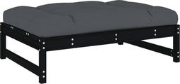 vidaXL - Tuinvoetenbank - 120x80 - cm - massief - grenenhout - zwart