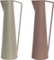 Vaas DKD Home Decor 12 x 10 x 35 cm Beige Roze Ijzer (2 Stuks)
