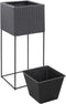 vidaXL - Plantenbakken - verhoogd - 3 - st - poly - rattan - zwart