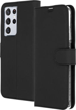 Accezz Samsung Galaxy S21 Ultra - Wallet Softcase Bookcase - 3 pashouders - Zwart