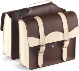 Dubbele tas Selle Monte Grappa City Skai-Leer 2-Tone Bruin/Creme
