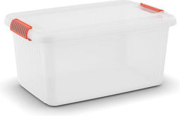 Curver Kis K Latch Box L - Opbergbox met Deksel - 43L - 59x39x28 - Oranje clips