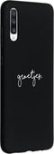 Hoesje Geschikt voor Samsung Galaxy A70 Hoesje Siliconen - Design Backcover Color - Meerkleurig / Groetjes