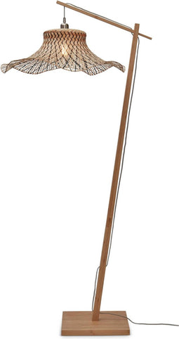 GOOD&MOJO Vloerlamp Ibiza - Bamboe/Zwart - 83x65x176cm - - Staande lampen voor Woonkamer - Slaapkamer