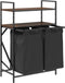 vidaXL - Wasmand - 2 - vakken - met - planken - bruin - eikenkleurig