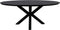 HSM Collection-Ovale Eettafel Zurich-220x110x76-Zwart-Acacia/Metaal