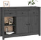 vidaXL - Dressoir - 100x35x74 - cm - massief - grenenhout - grijs
