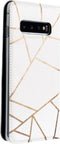 Design Softcase Booktype Samsung Galaxy S10 hoesje - Grafisch Wit / Koper