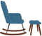 vidaXL - Schommelstoel - met - krukje - fluweel - blauw