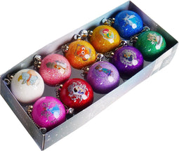 Box kerstbal plastic 100jaar glttr 10st