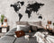 MiMi Innovations Giant Houten Wereldkaart - Muurdecoratie - 280x170 cm - Zwart