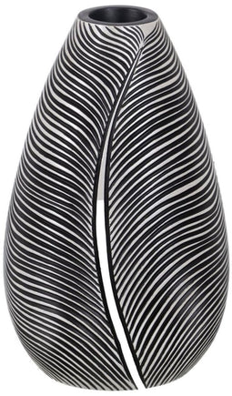 Vaas Wit Zwart Polyresin 19 x 19 x 30 cm