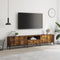vidaXL - Tv-meubel - met - lade - 200x25x44 - cm - bewerkt - hout - gerookt - eikenkleur