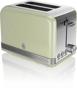 Swan Broodrooster Retro Groen 2 Sneden