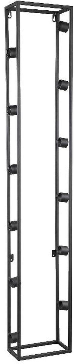 PTMD Rensa Black Iron Wall Wine Rack Rectangle L