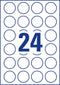 Avery L3415-100 - Etiket 40mm rond - 100 vel (24 etiketten per vel) - Wit (100 vel)
