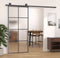 vidaXL - Schuifdeur - met - beslag - 90x205 - cm - ESG-glas - en - aluminium