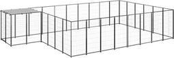 vidaXL - Hondenkennel - 15,73 - m² - staal - zwart