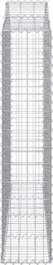 vidaXL - Schanskorf - gewelfd - 200x30x140/160 - cm - gegalvaniseerd - ijzer