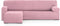 Hoes voor chaise longue met lange armleuning links Eysa ULISES Roze Licht Roze 110 x 110 x 310 cm