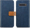 iMoshion Hoesje Geschikt voor Samsung Galaxy S10 Hoesje Met Pasjeshouder - iMoshion Luxe Canvas Bookcase - Donkerblauw