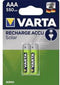 Varta Recharge Accu Solar - AAA (HR03) Oplaadbare Batterijen 550 mAh - Zilver (2 stuks)