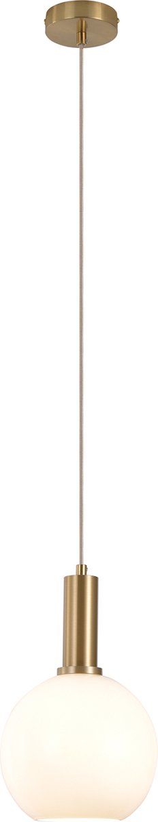 house nordic chelsea hanglamp - bol - wit glas & messing