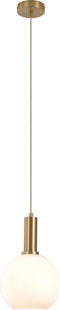 house nordic chelsea hanglamp - bol - wit glas & messing