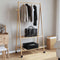 vidaXL - Kledingrek - met - schappen - en - wielen - 96x45,5x155,5 - cm - bamboe
