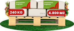 Ammoniumsulfaat Meststof - 240 Kg voor 4800 M2 - 60% Zwavel - 100% Minerale Meststof - Verlaagt De Ph-Waarde - 0,2–0,3 Mm Korrels - Stimuleert De Bladontwikkeling - Vrij Van Chloriden En Kalk - Organifer