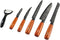 Buccan Cooking - 6-Delige Messenset - Roestvrij staal - Ergonomische houten handvatten (6 stuks)