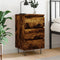 vidaXL - Nachtkastje - 40x35x69 - cm - bewerkt - hout - gerookt - eikenkleurig