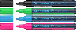 Schneider glasbordmarker - Maxx 245 - 4 stuks - glasboard marker - glasbord marker - glasbord stiften - S-124597